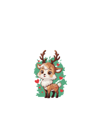 Valentine Deer model alb pe tricou