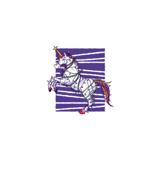 Unicorn pom de Crăciun model alb pe tricou