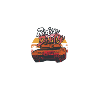 Ridin Dirty tricou cu tanc model negru pe tricou