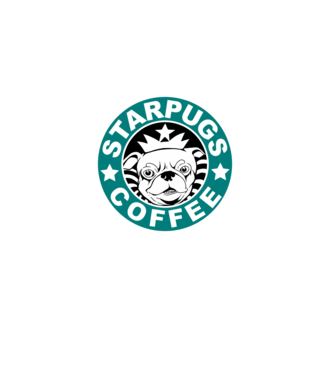 Starpugs Coffee model negru pe tricou