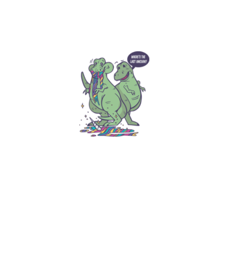 T-rex a mâncat unicornul model alb pe tricou