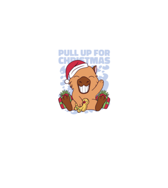 Pull up for christmas Capybara model alb/roșu pe tricou