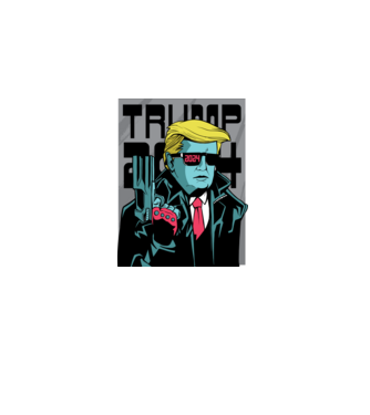 Trump Terminator 2024 model negru pe tricou