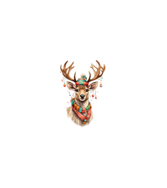Festive Reindeer model roz deschis pe tricou