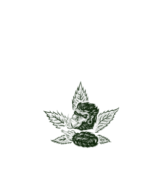 GORILĂ cannabis model alb pe tricou