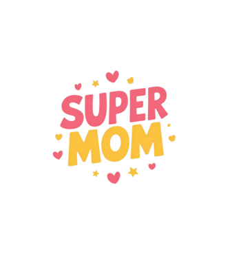 Super Mom Negru model alb pe tricou
