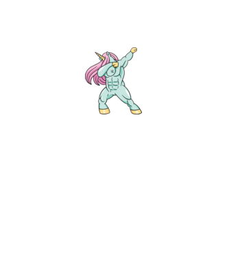 Unicorn Body Building DAB model alb pe tricou