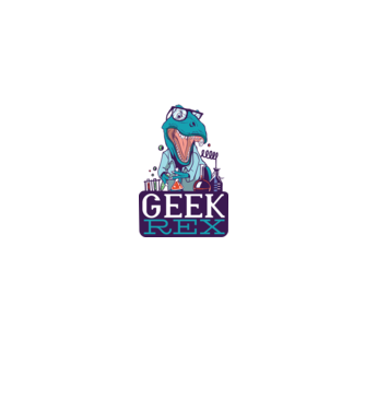 Geek Rex dinozaur tricou model albastru jeanși pe tricou