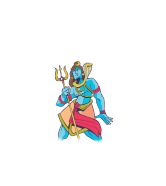 Shiva model negru pe tricou