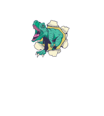 T-rex 3D model negru pe tricou
