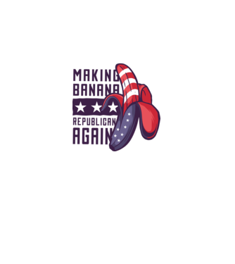 Make Banana Republican Again model alb pe tricou