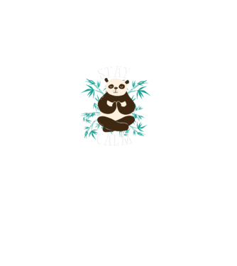 Stay Calm Panda meditație model negru pe tricou