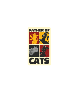 Father of Cats Game of Thrones parodie model negru pe tricou