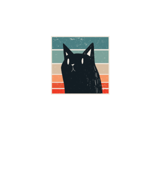 Pisică retro model negru pe tricou