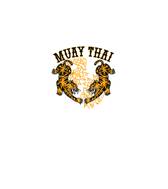Tigri Muay Thai model alb pe tricou