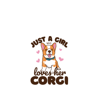 Doar o fată care iubește Corgiul său model alb pe tricou