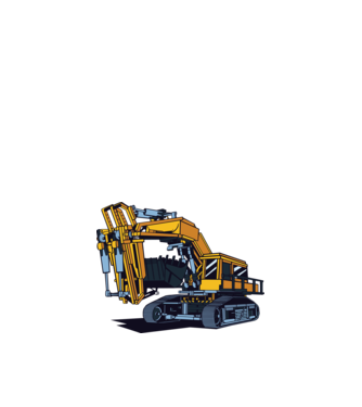 Excavator model nisipiu pe tricou