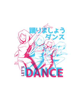 Anime Dance model alb pe tricou