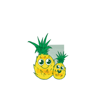 Familie Ananas model turcoaz pe tricou