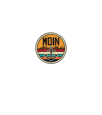 Ancoră Moin model negru pe tricou