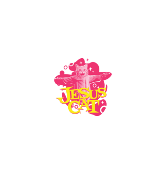 Jesus Cat model negru pe tricou