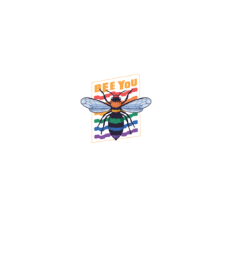 Bee You Pride model negru pe tricou