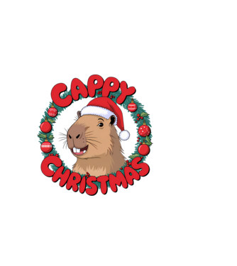 Cappy Christmas 1 model alb pe tricou