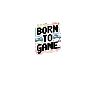 Born to Game Pixel Alb model alb pe tricou