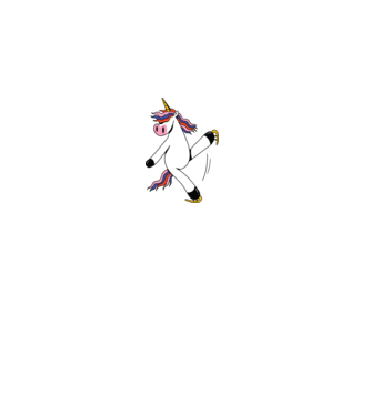 Unicorn cu Patine model alb pe tricou