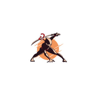 Ninja model alb pe tricou
