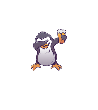 Pinguin cu Bere DAB model albastru deschis pe tricou