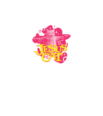 Jesus Cat model albastru închis pe tricou