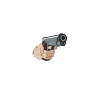 Pistol model turcoaz pe tricou