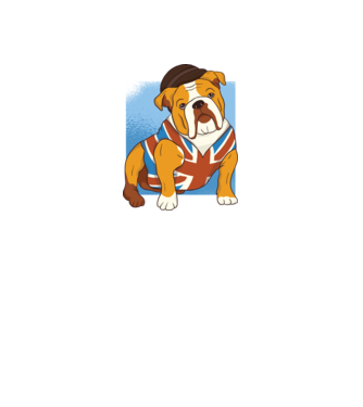 Bulldog englezesc model negru pe tricou