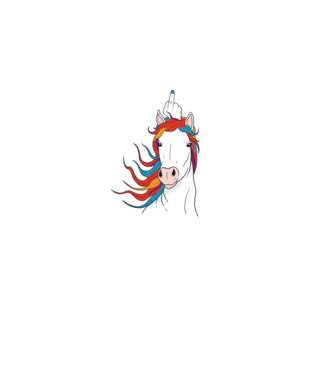 Unicorn Fuck Off model negru pe tricou
