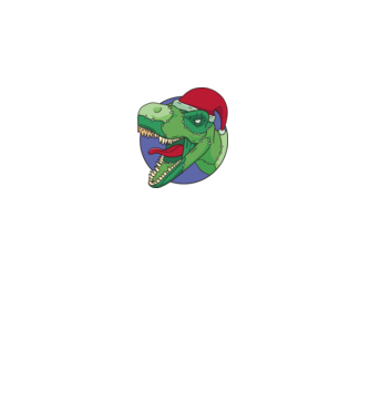 T-rex Santa model alb pe tricou