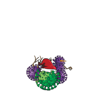 Christmas Covid model alb pe tricou
