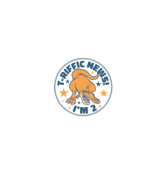 'T-rex Terrific news i''m 2' model alb/roșu pe tricou
