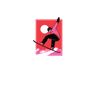 Snowboard poster model gri închis pe tricou