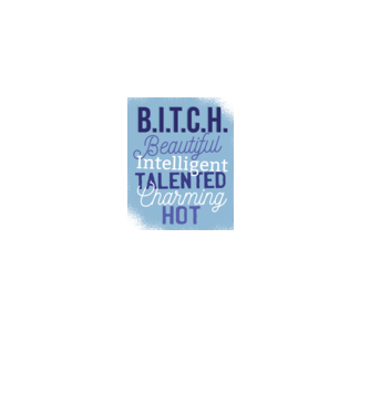 B.I.T.C.H. - Tricou cu inscripție amuzantă model albastru regal pe tricou