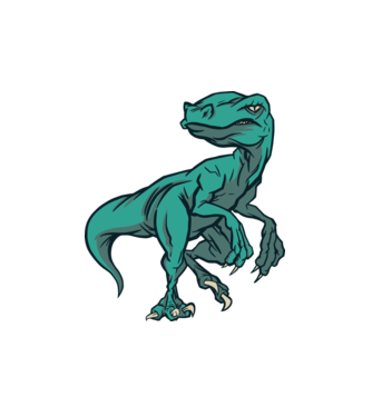 Dinozaur Raptor model alb pe tricou