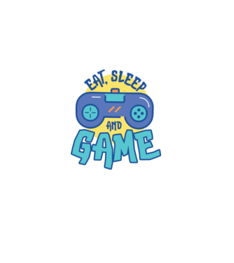 Eat Sleep and Game model alb pe tricou