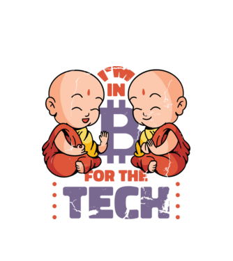 Călugări Buddha Bitcoin model alb pe tricou
