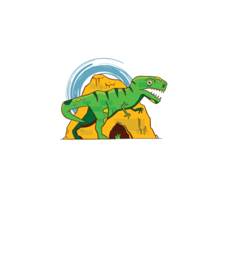Dinozaur T-rex model turcoaz pe tricou