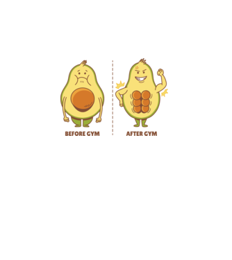Antrenament Avocado model alb pe tricou