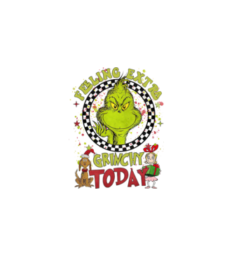 Feeling extra Grinchy today - Grinch model alb pe tricou
