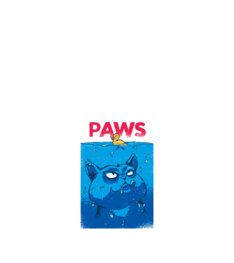 Paws Pisică la atac model negru pe tricou