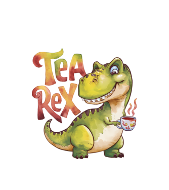 Tea Rex model alb pe tricou