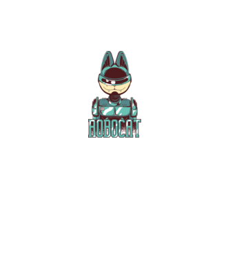 Robocat - Pisică Robot model alb pe tricou
