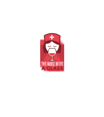 Această asistentă are nevoie de un pahar de vin model alb pe tricou
